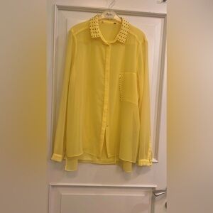 PENNY BLACK Yellow Studded Blouse